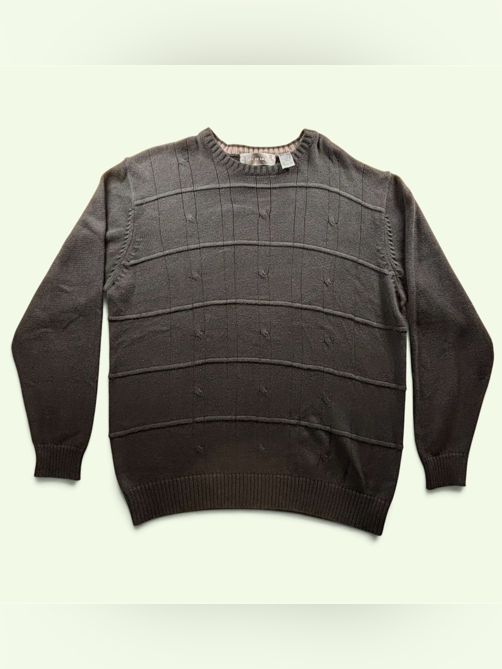 Oscar de la Renta Black Cotton Crewneck Sweater Men's XL